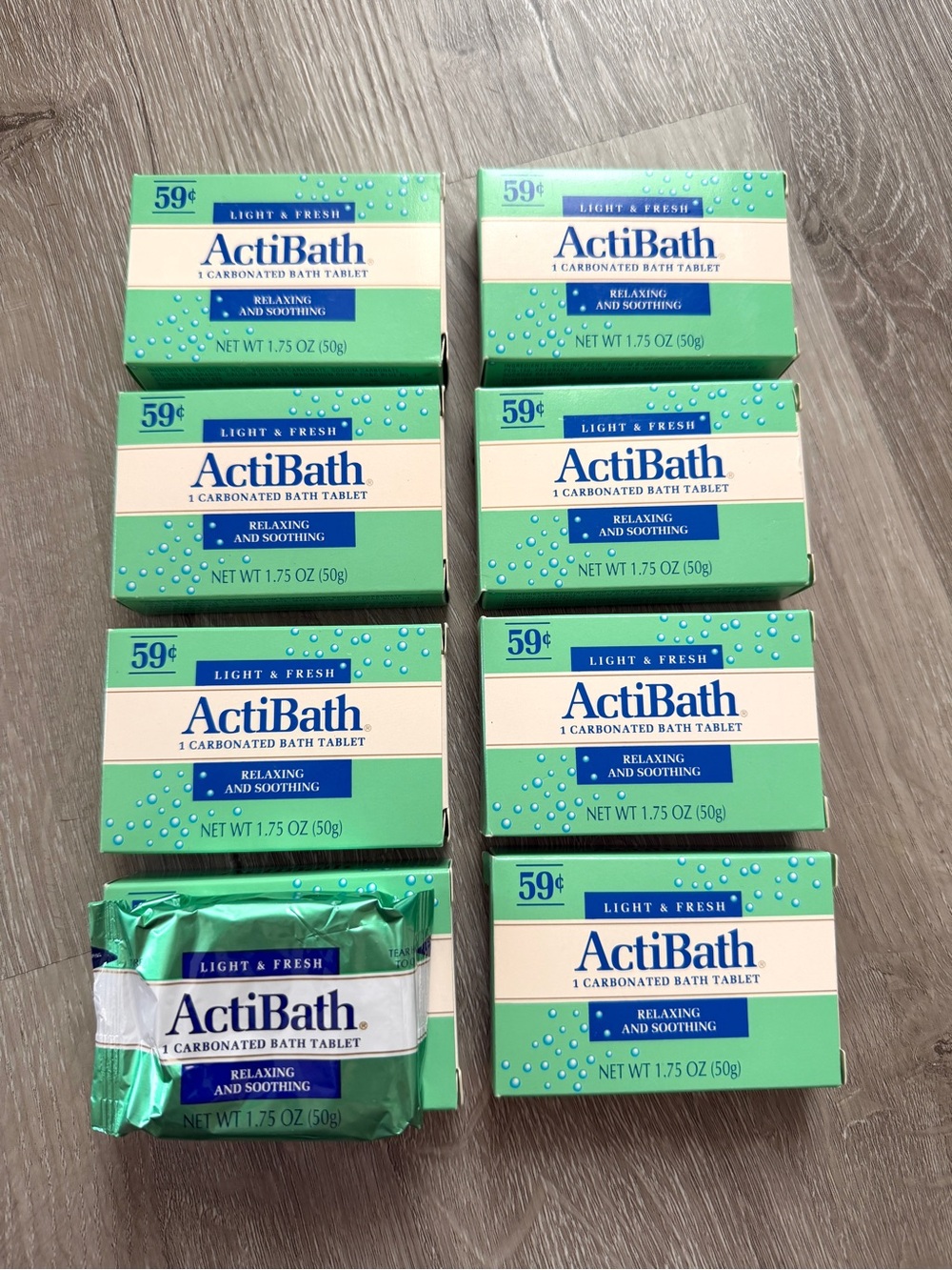 1990 Lot Of 8 New~JERGENS ACTIBATH~ Carbonated Bath Tablets 1.75 Oz Made Japan